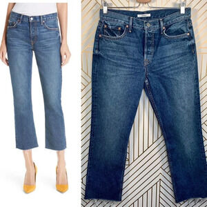 GRLFRND Tatum Crop‎ Flare Jeans in Only Lies Wash
